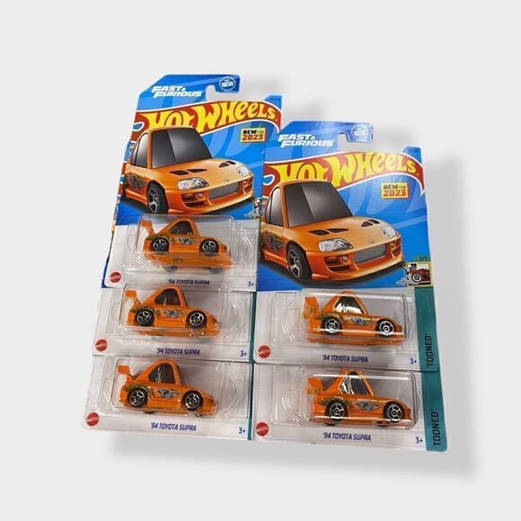 2023 Hot Wheels Tooned '94 Toyota Supra Fast & Furious New in Package Lot of 5 - Picture 1 of 6